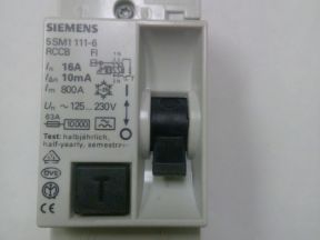 Узо Siemens 2п 16А 10мА 5SM1111-6