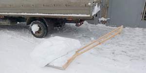 Лопата снеговая двуручная, скребок, движок